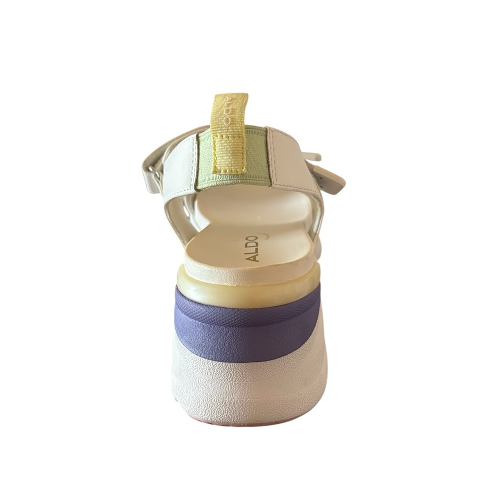 Aldo White and Purple Platform Sandals - Picture 4 of 10